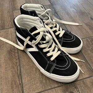 Black and White High-Top Sneakers